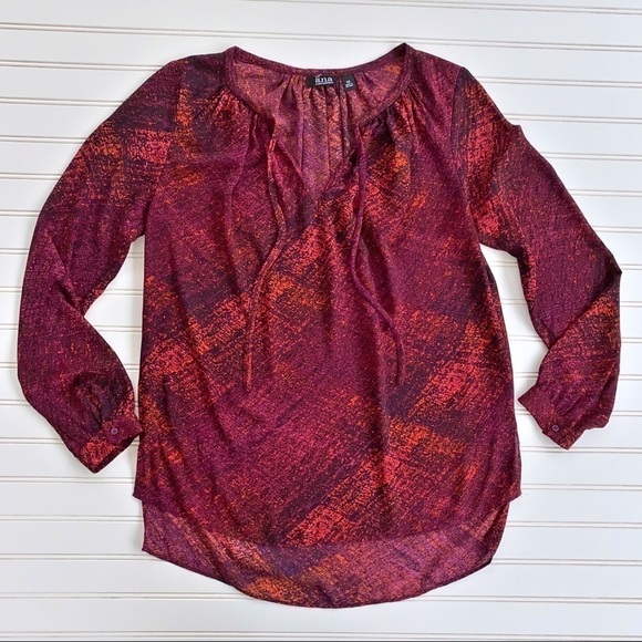 A.n.a Long sleeve sheer tunic blouse Size XS - Picture 2 of 11